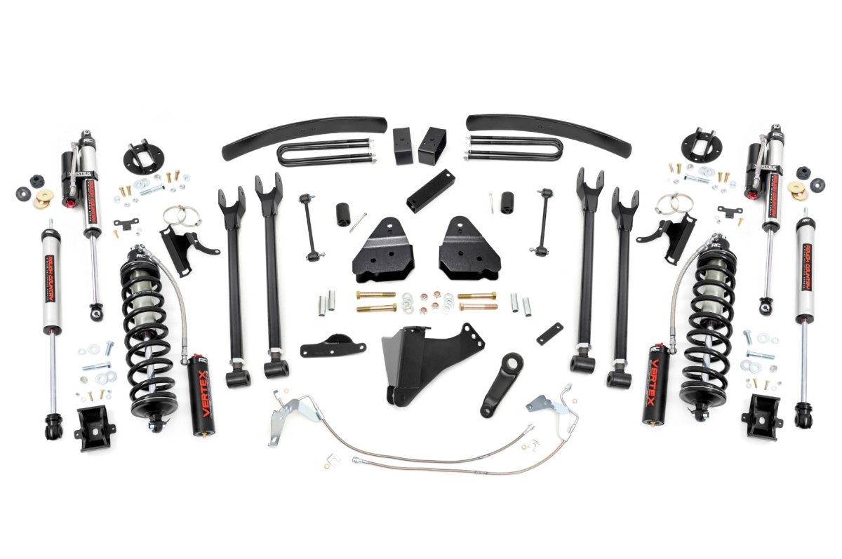 Ford F-350 Super Duty Suspension Lift Kit - Rough Country - 6 Inch Lift Kit, 4 Link, C/O Vertex - '08-'10